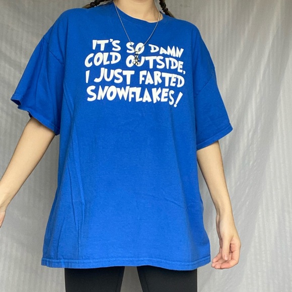 Fart Graphic Blue Gildan XXL T-Shirt - Picture 2 of 6